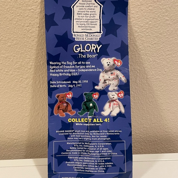 Ty Teenie Beanie Babies - Glory the Bear - Mcdonald's Collectible - Picture 2 of 2